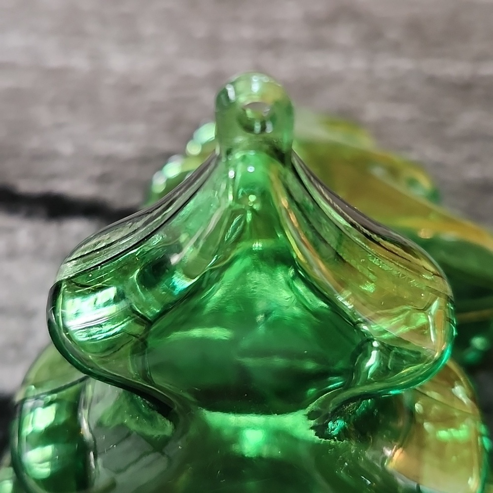 VINTAGE FILLABLE GREEN PLASTIC CHRISTMAS TREE SHAPED ORNAMENTS PRICE FIRM - Picture 4 of 9